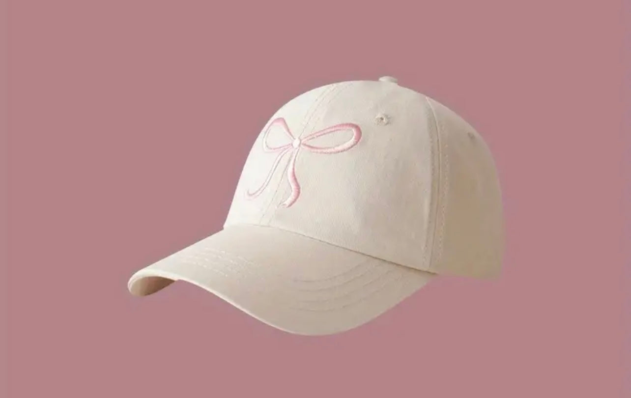 Embroidered Bow Caps