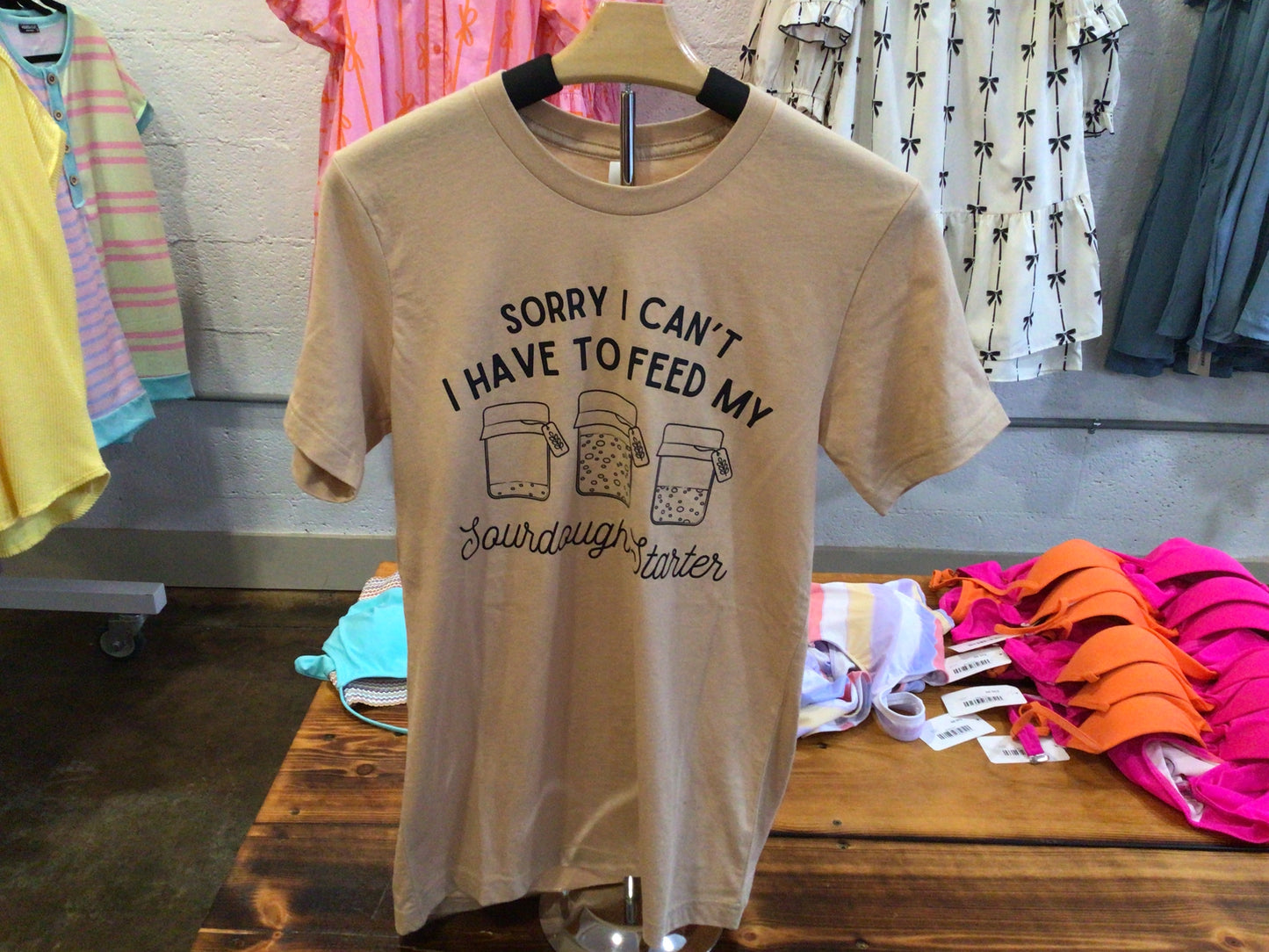 Tan sourdough starter tee