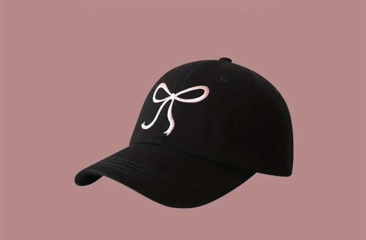 Embroidered Bow Caps