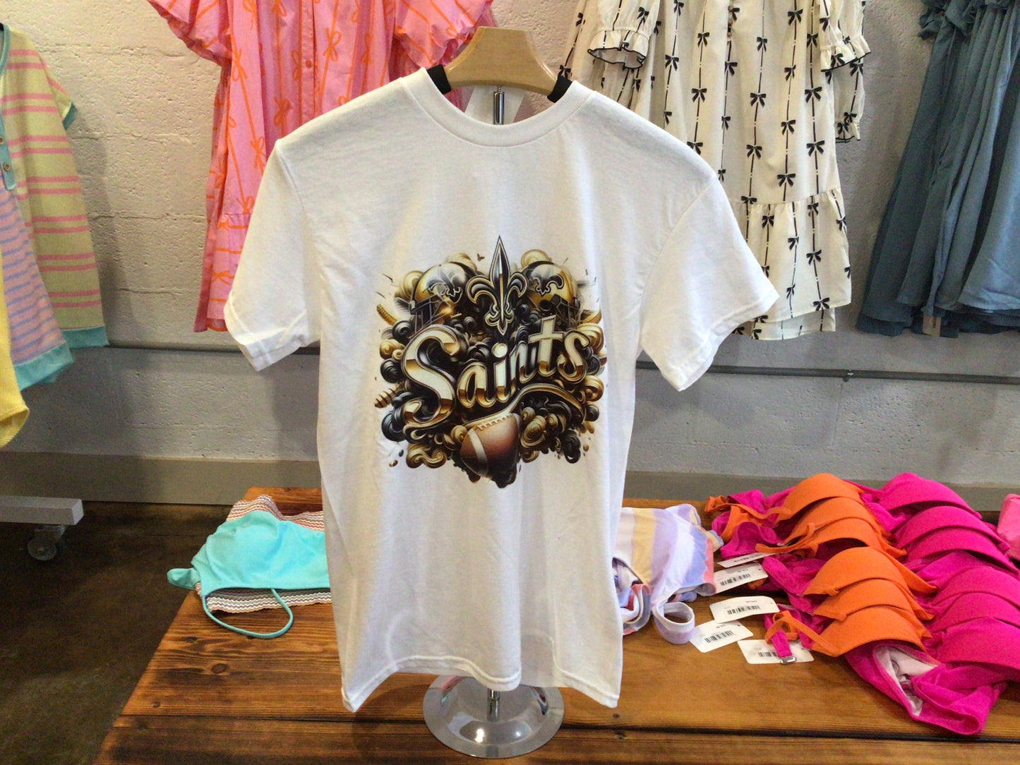 White saints tee