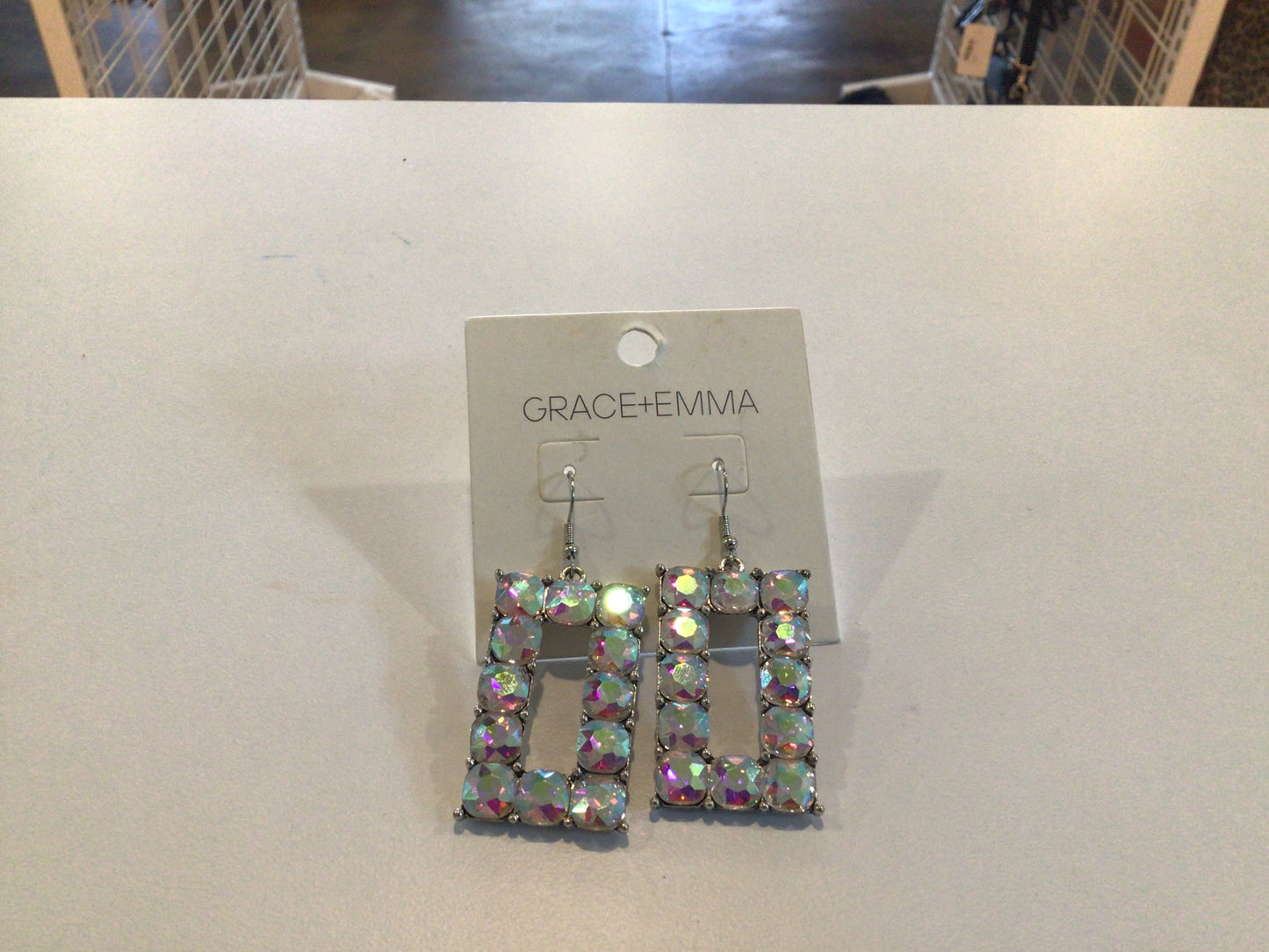 Square Rhinestone Earrings