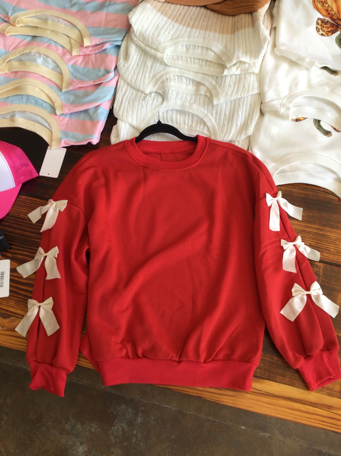 Red Sweater with Bows