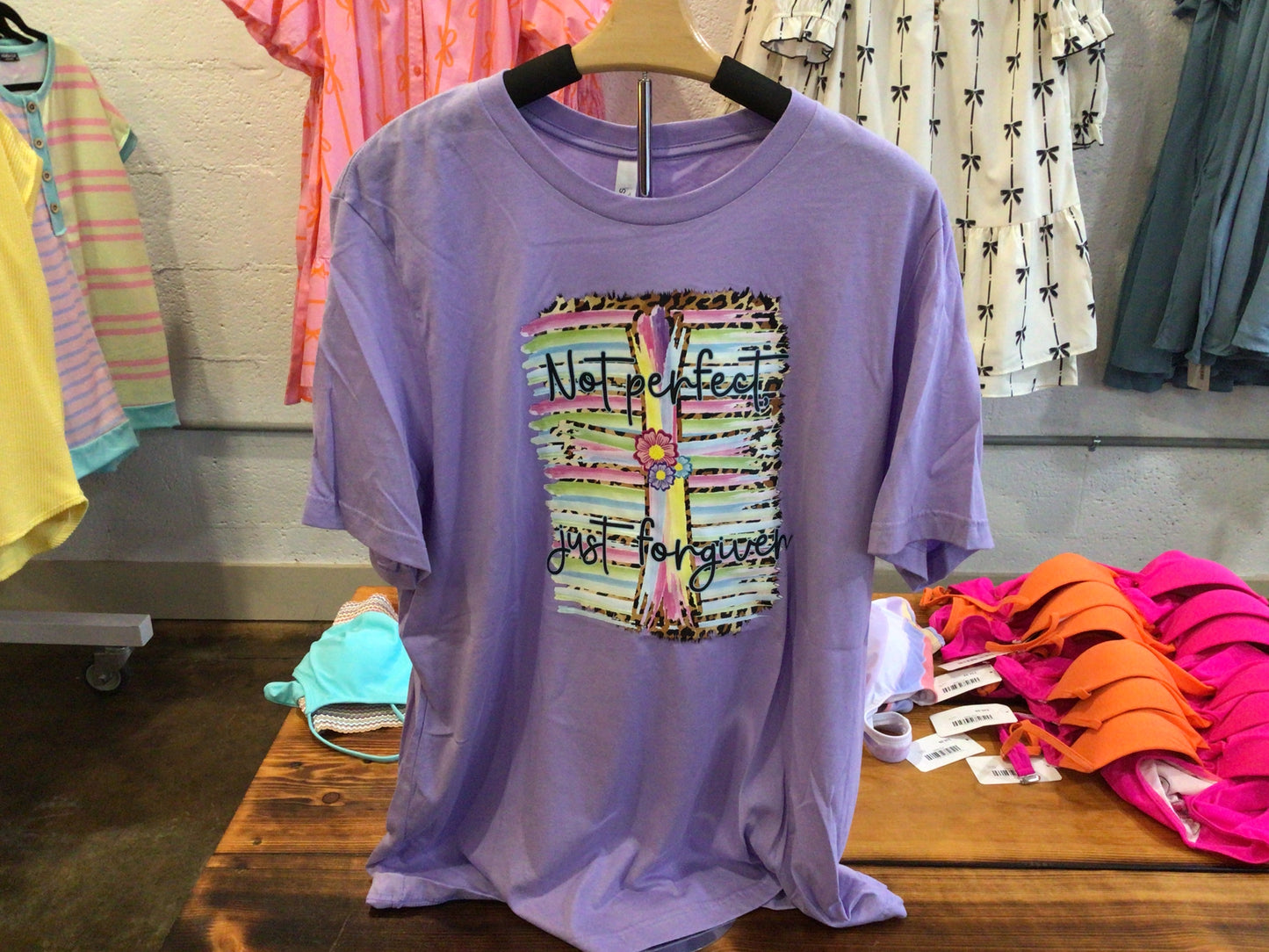 Purple not perfect, just forgiven tee