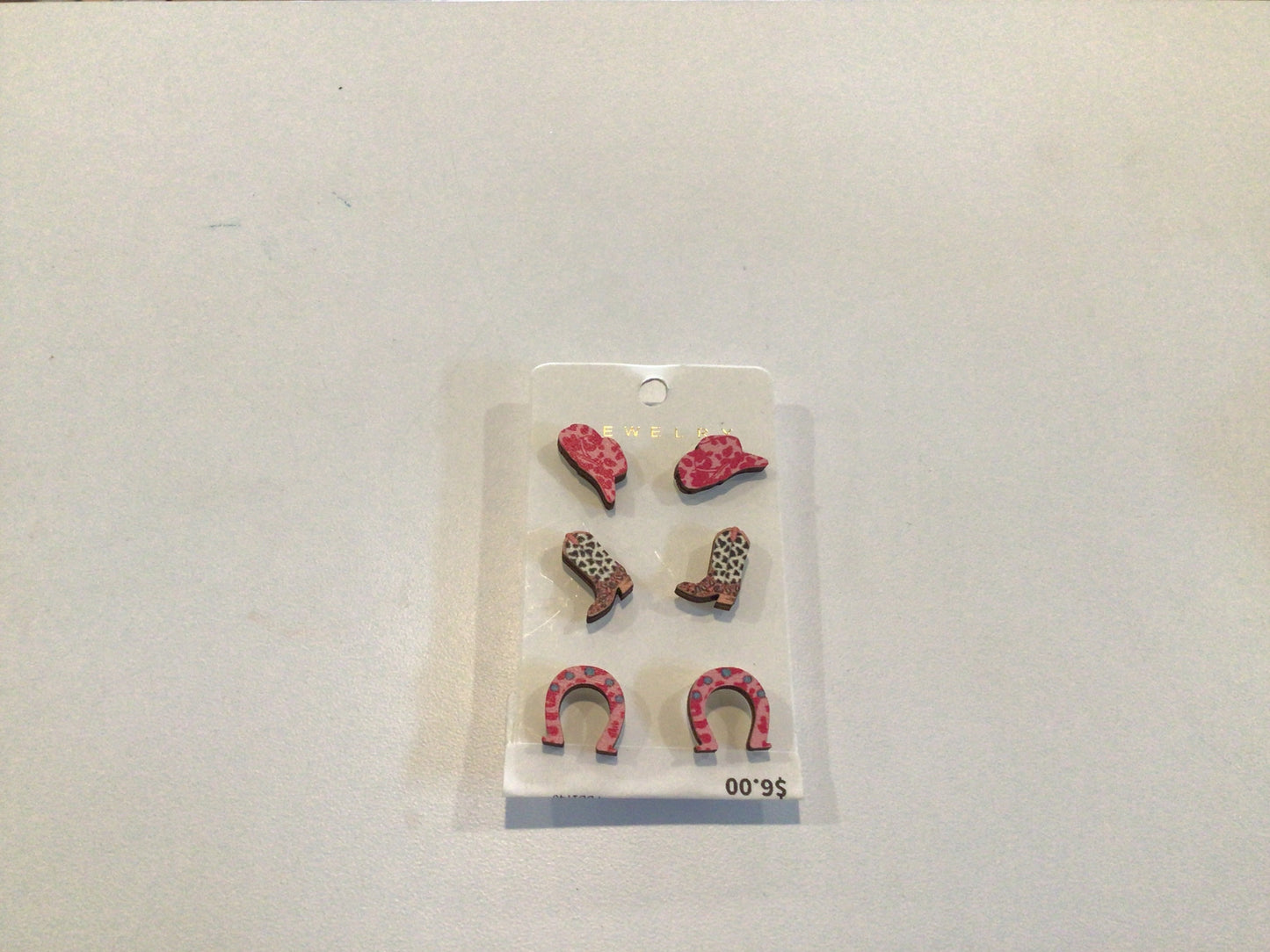 Pink cowgirl earrings