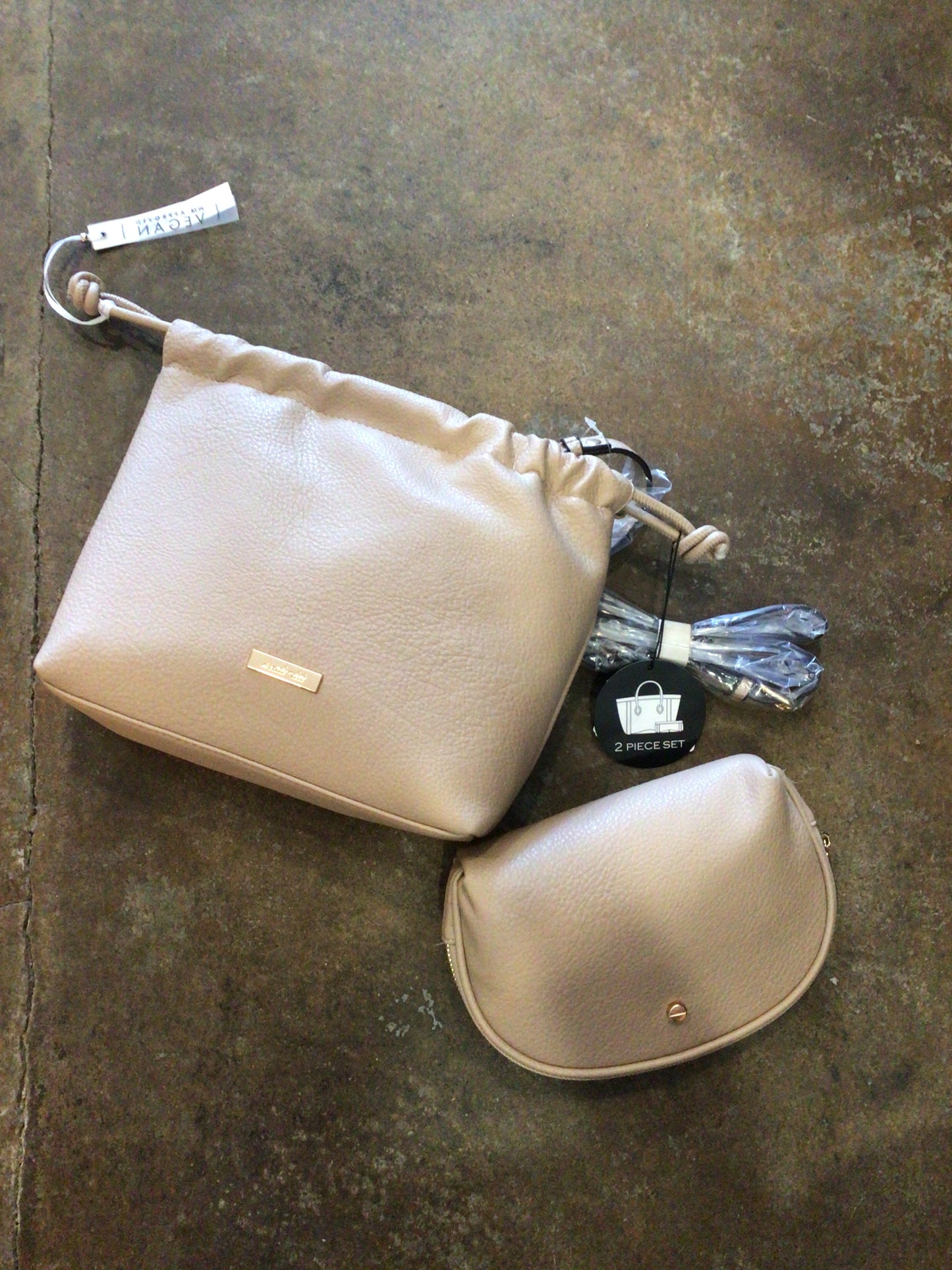 Tan purse with small bag