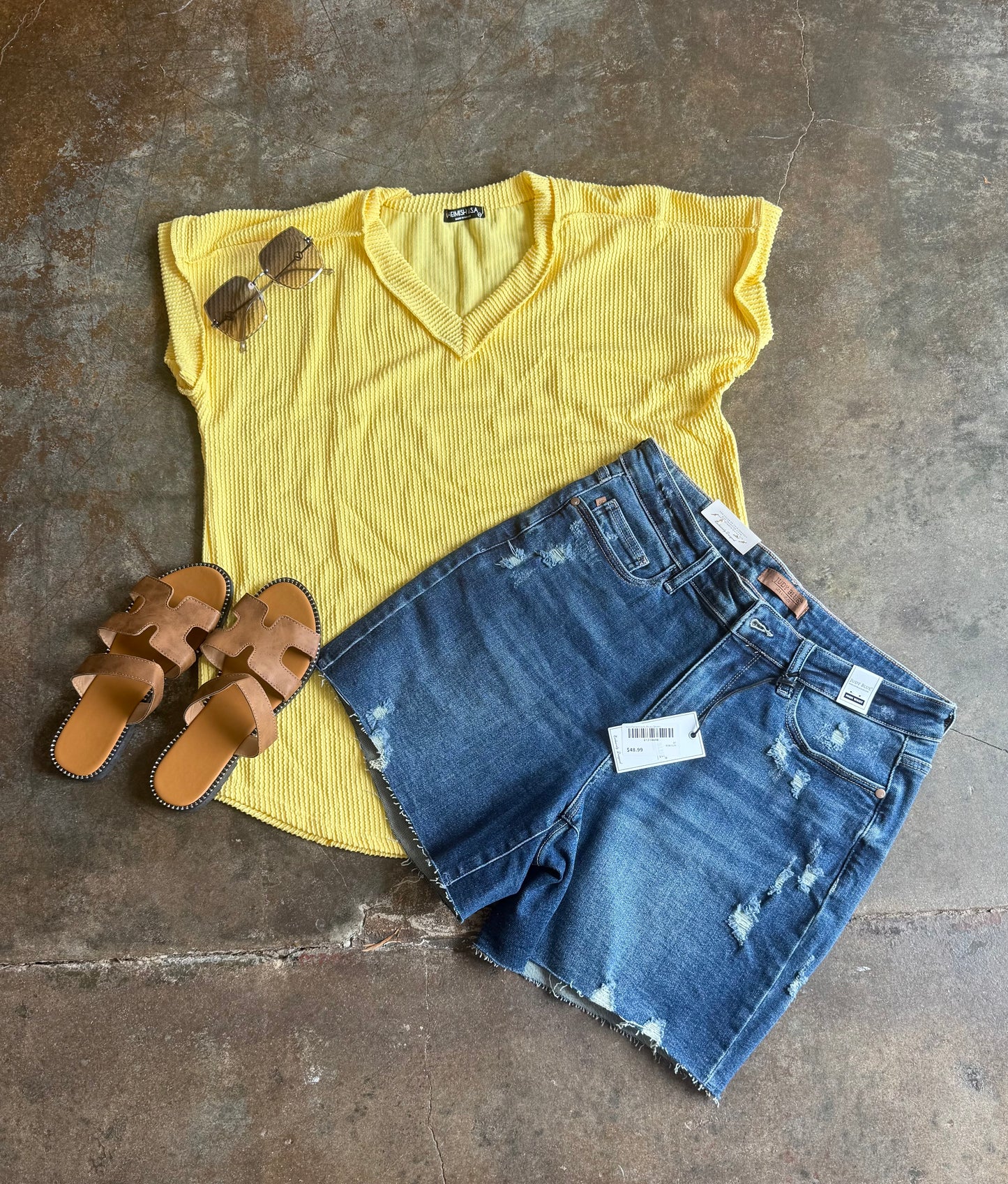 Yellow Ribbed Tee