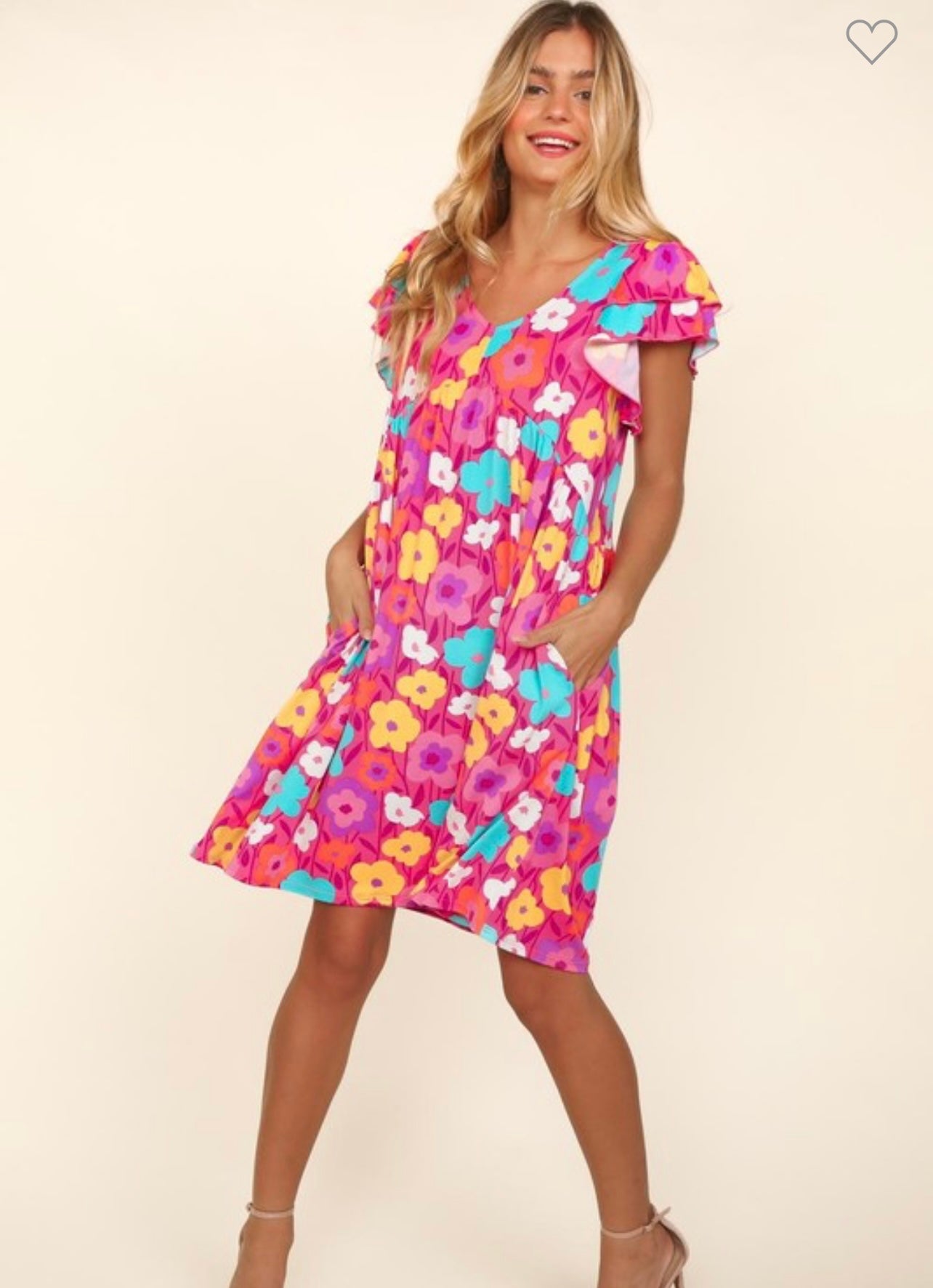 Bright Floral Midi Dress