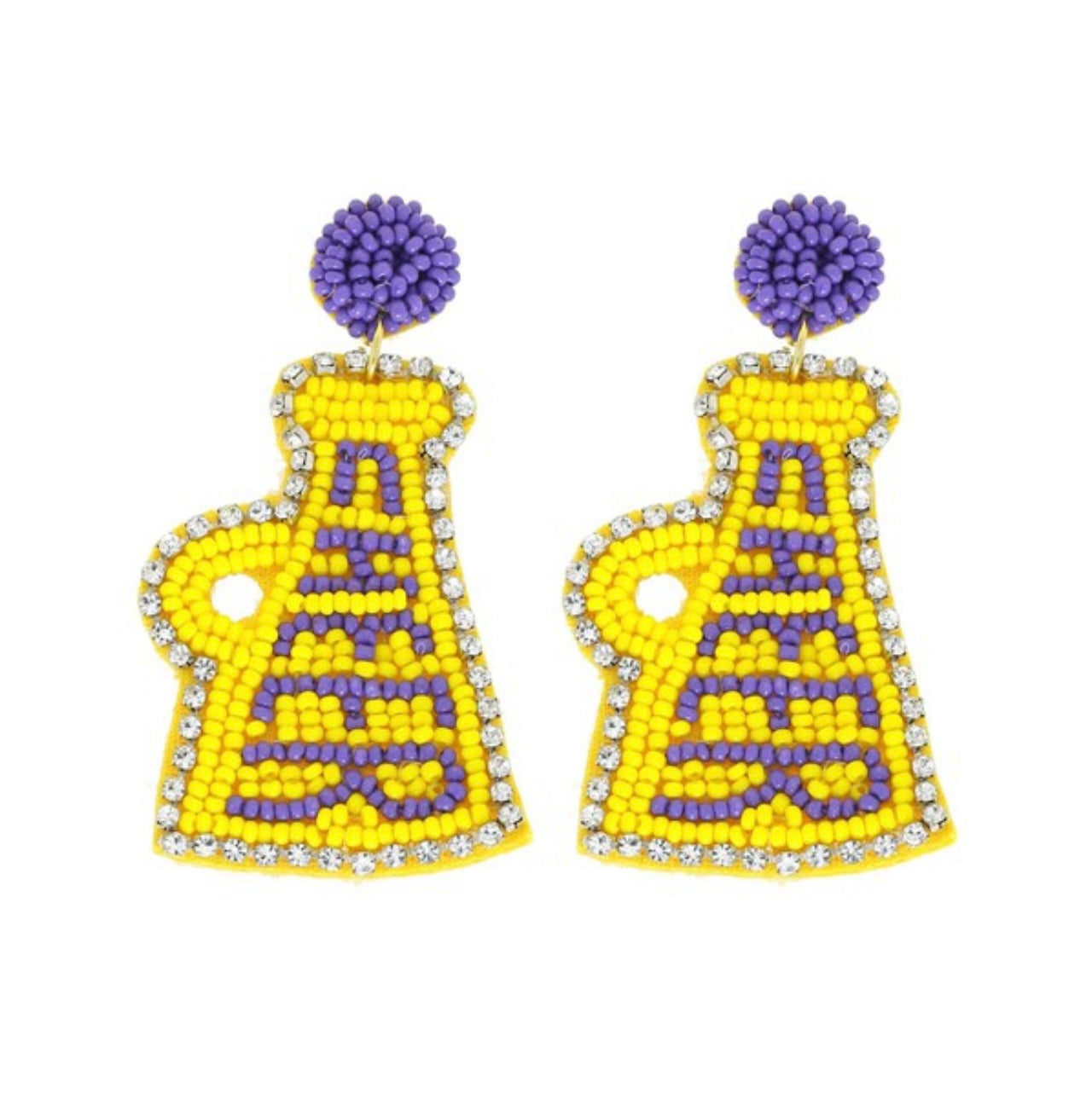 Cheer Yellow & Purple Earrings