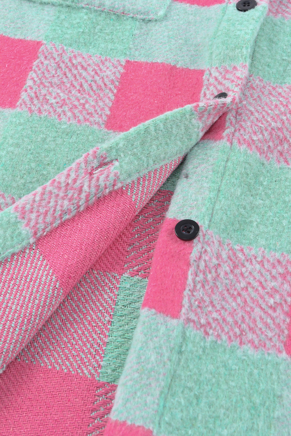 Pink Plaid Pattern Oversized Shackets