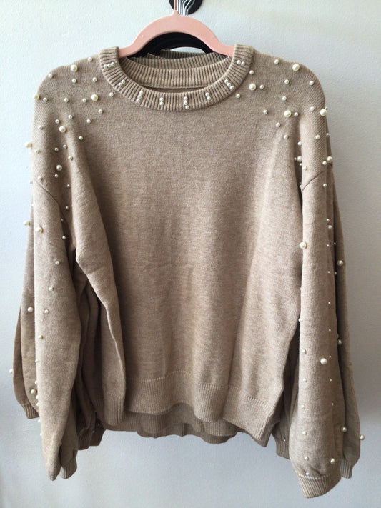 Tan Pearl Sweater