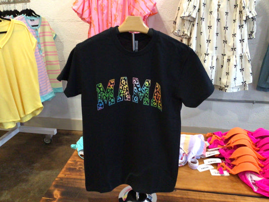 Black Leopard mama tee