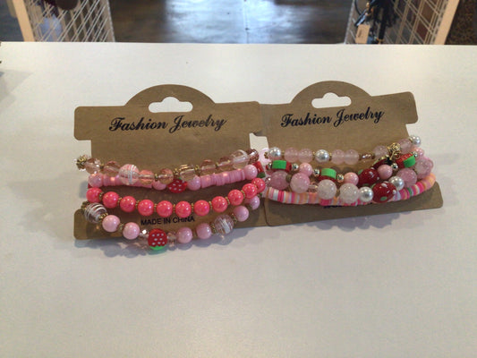 Beaded strawberry bracelets