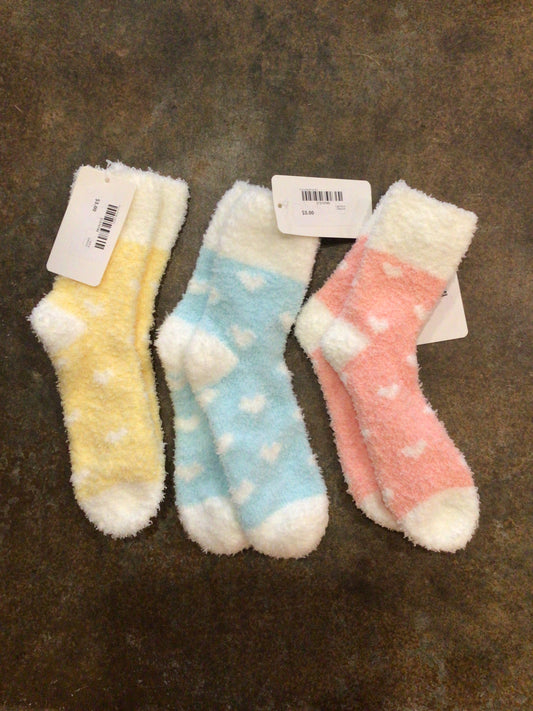 Fuzzy heart socks