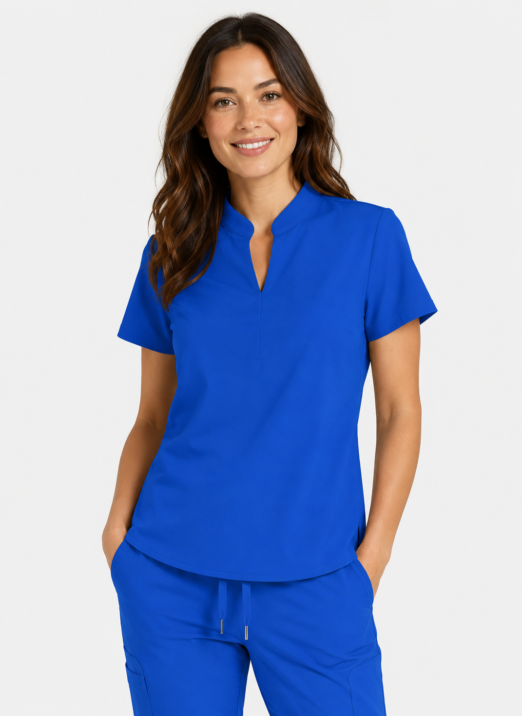 Notched V-Neck with Mandarin Collar 545