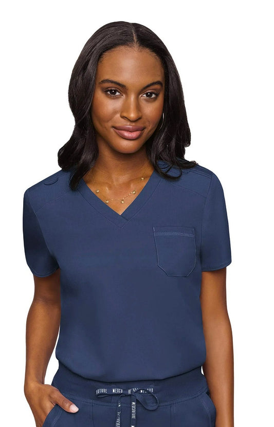 Touch V - neck Chest Pocket Top-MC7448