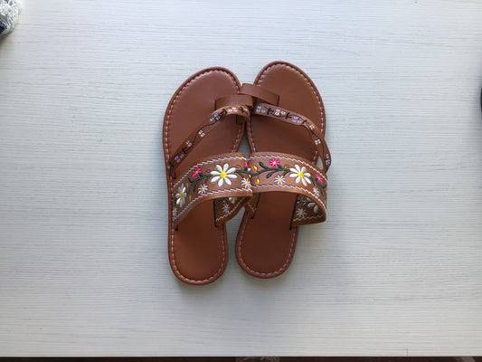 Brown flower sandal
