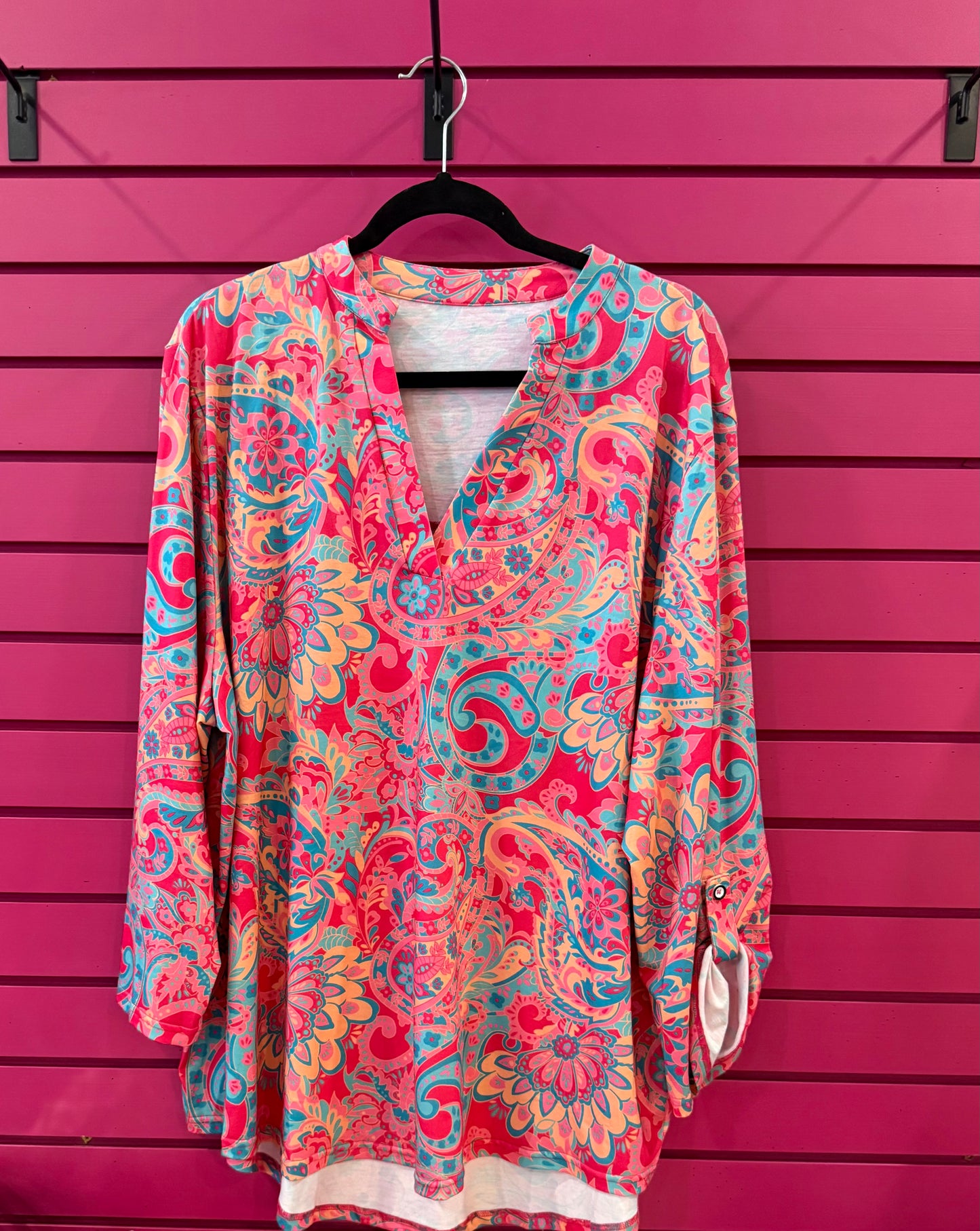 Pink paisley top