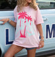 Lulu Mac Pink Palm Tree Tee -SBC
