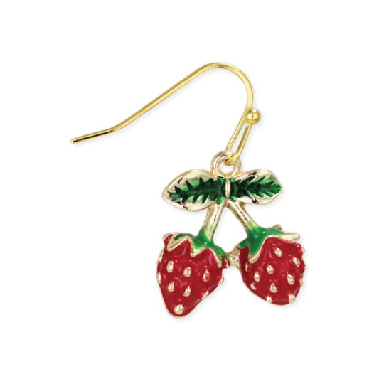 ZAD - Juicy Bunch Gold Strawberry Earrings