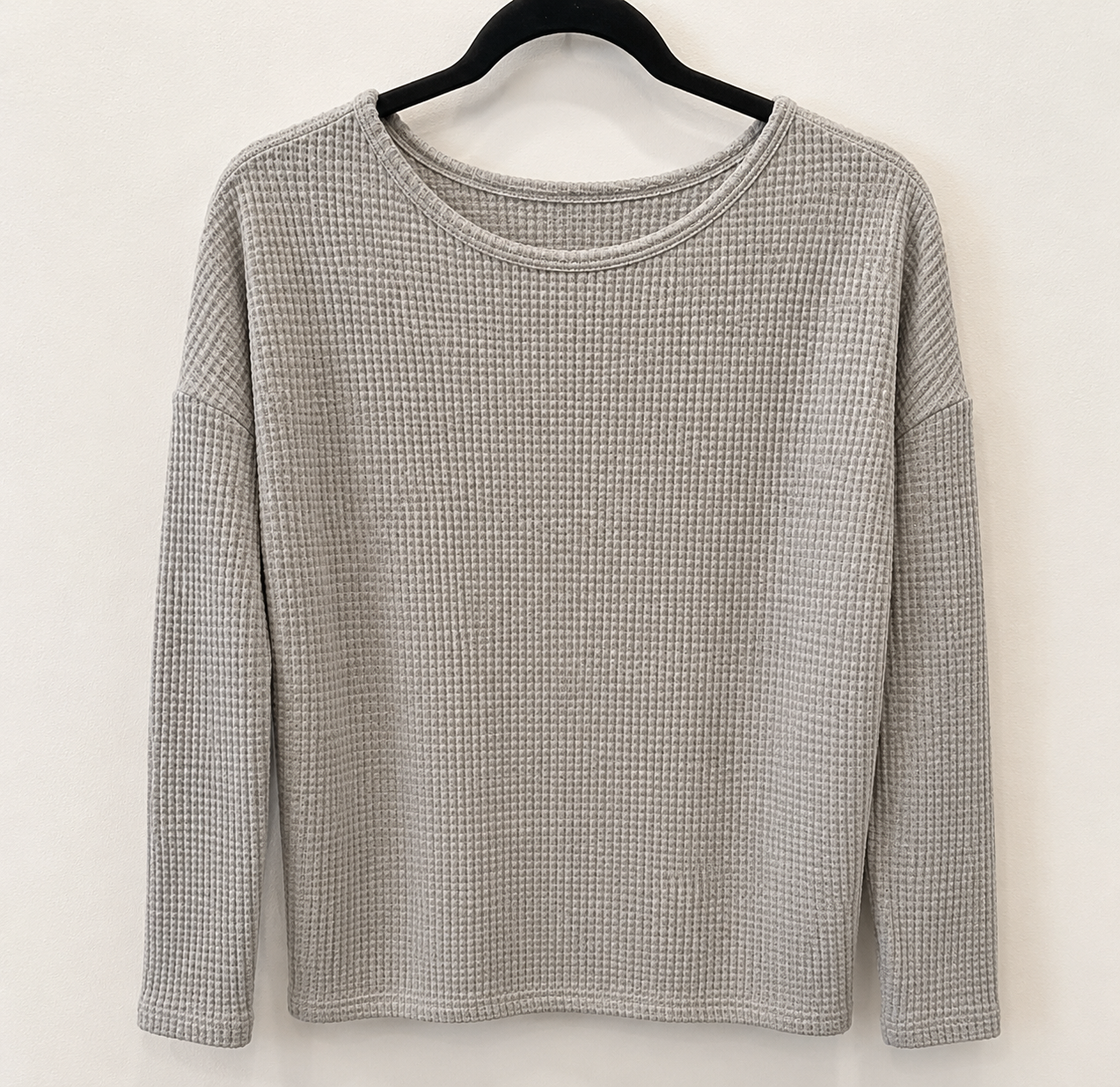 Gray Waffle Knit Shirt
