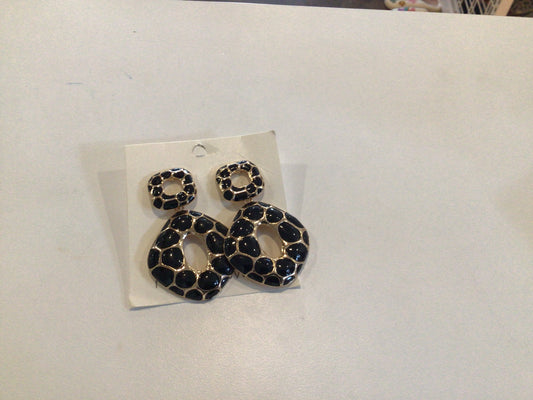 Black and gold dangle earrings