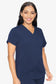 Med Couture Touch V-Neck Scrub Top for Women with 4 Pockets, Rib-Knit Side Panel, and Shirttail Hem MC7459