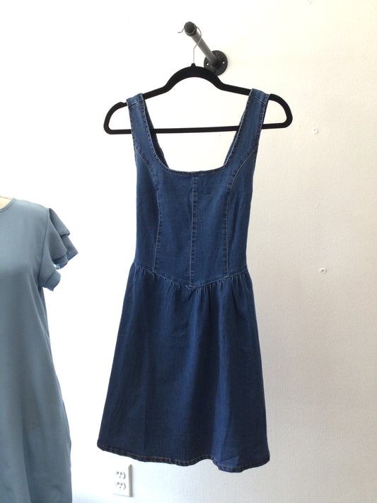 Denim dress with bow