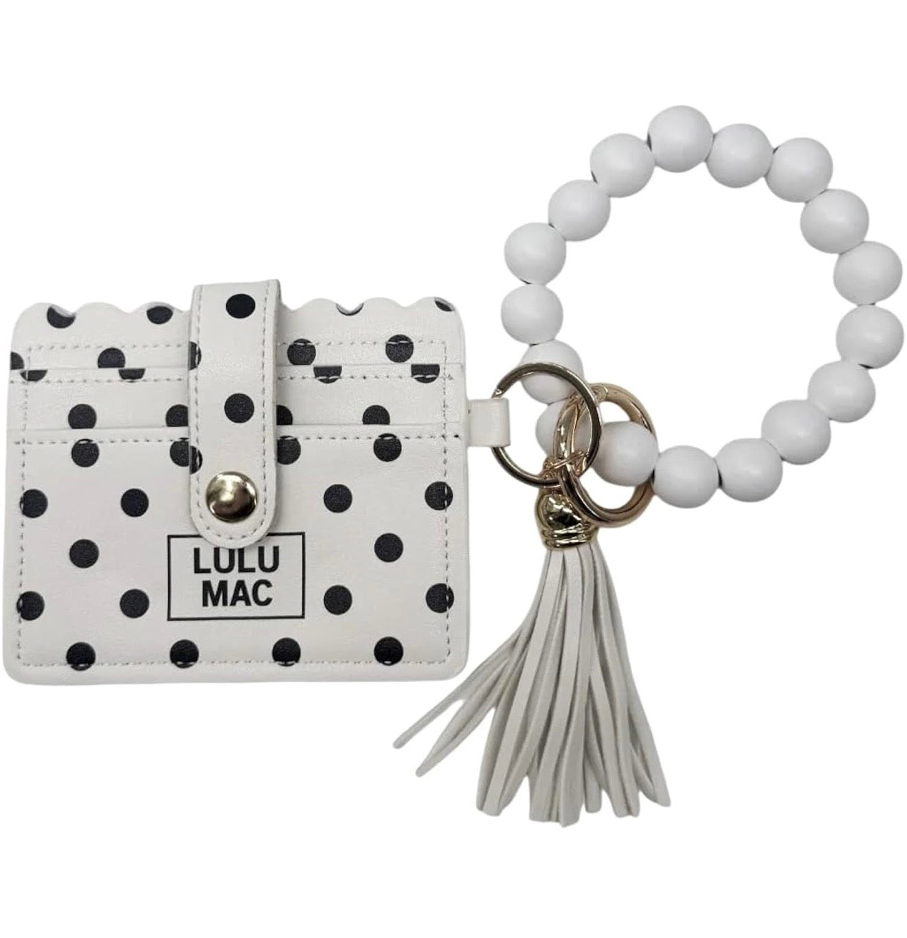 LULU MAC Beaded Wristlet Wallet Purse with Wrist Bracelet Strap