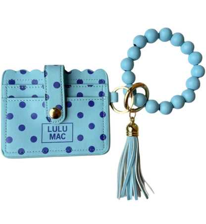 LULU MAC Beaded Wristlet Wallet Purse with Wrist Bracelet Strap