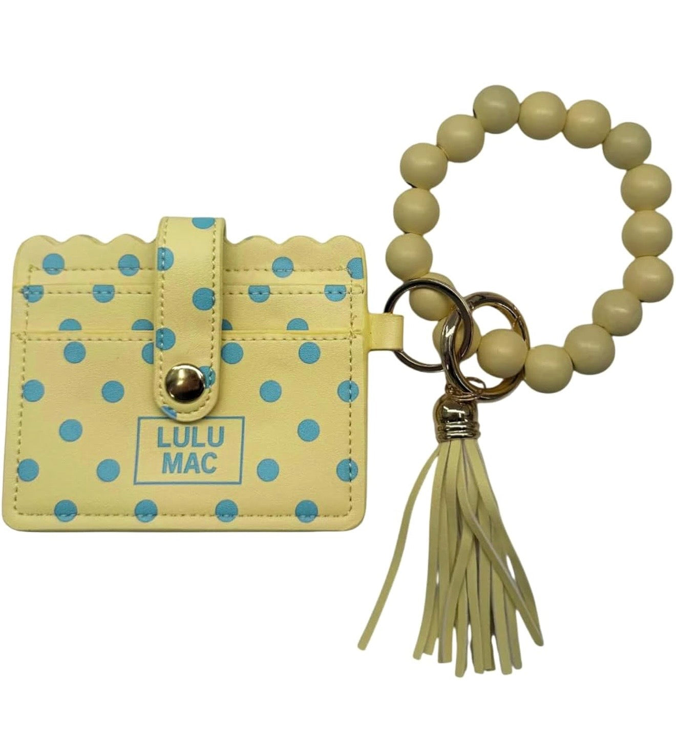 LULU MAC Beaded Wristlet Wallet Purse with Wrist Bracelet Strap