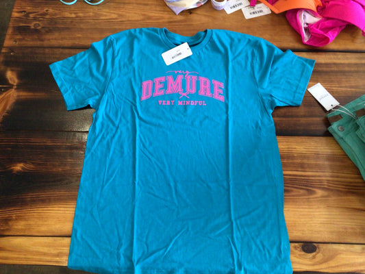 Blue and pink demure tee