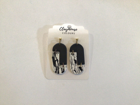 Black marble earrings