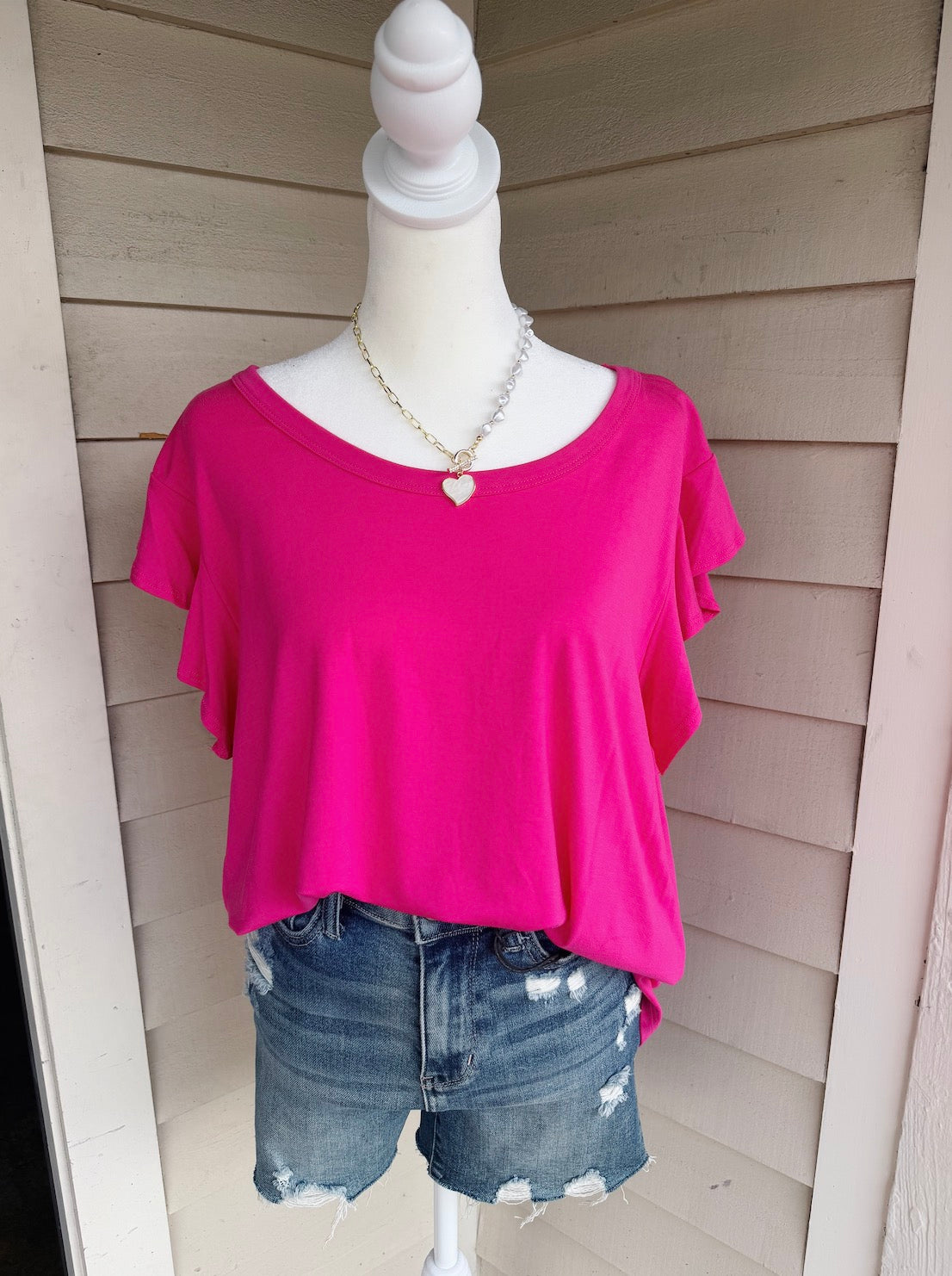 Pink Ruffle Sleeve Top - SBC