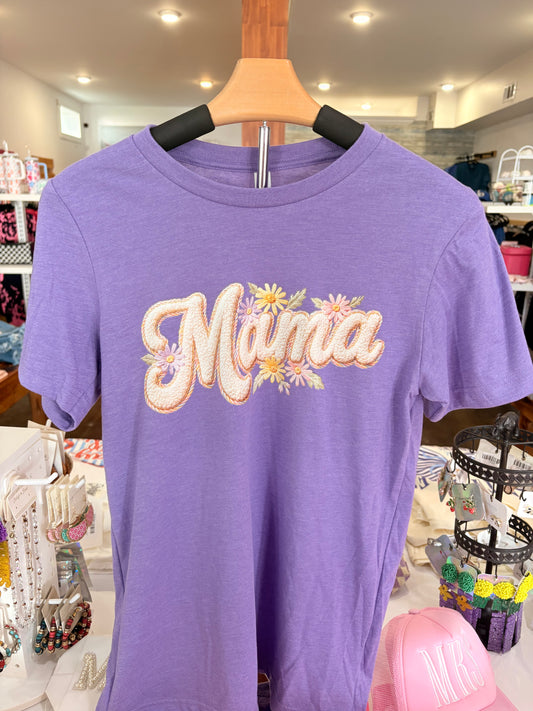 Purple Flower Mama Tshirt