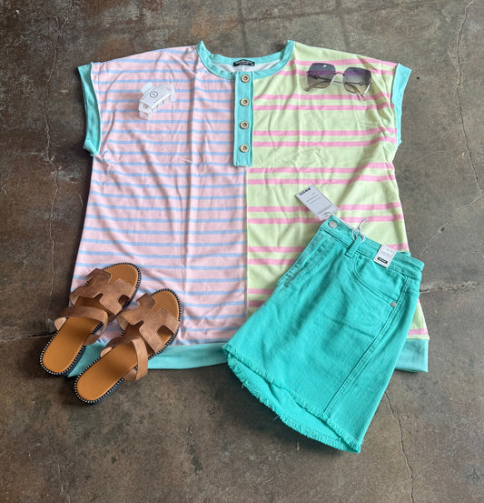 Pastel Button Tee