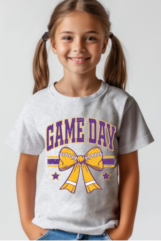 Kids Game Day Bow Tee