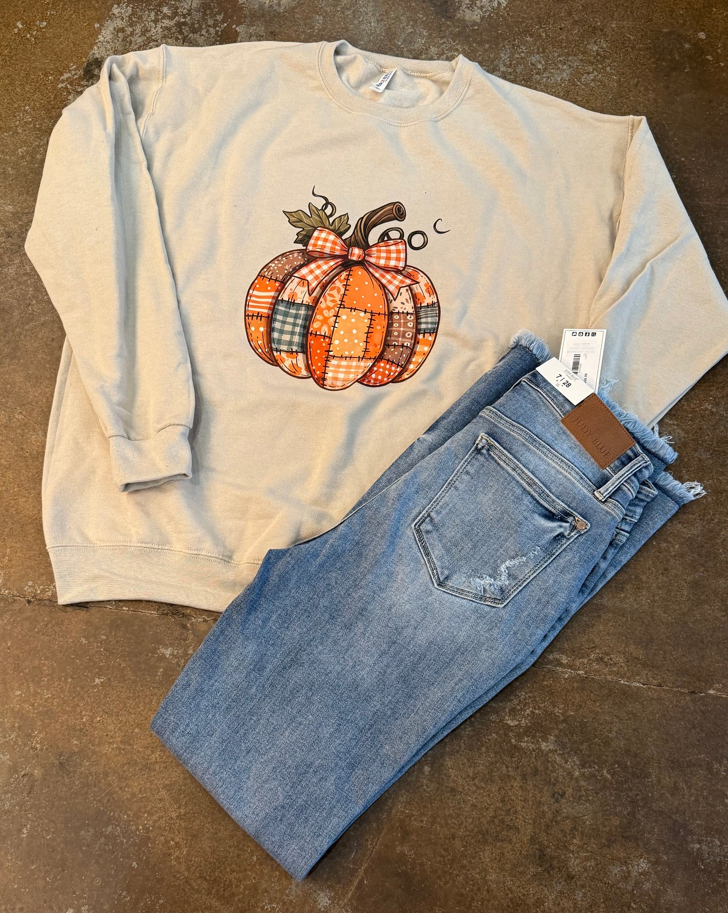 Fall Patchwork Pumpkin Women’s Sweatshirt