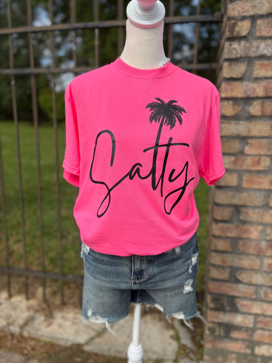 Salty Graphic Tee – Hot Pink