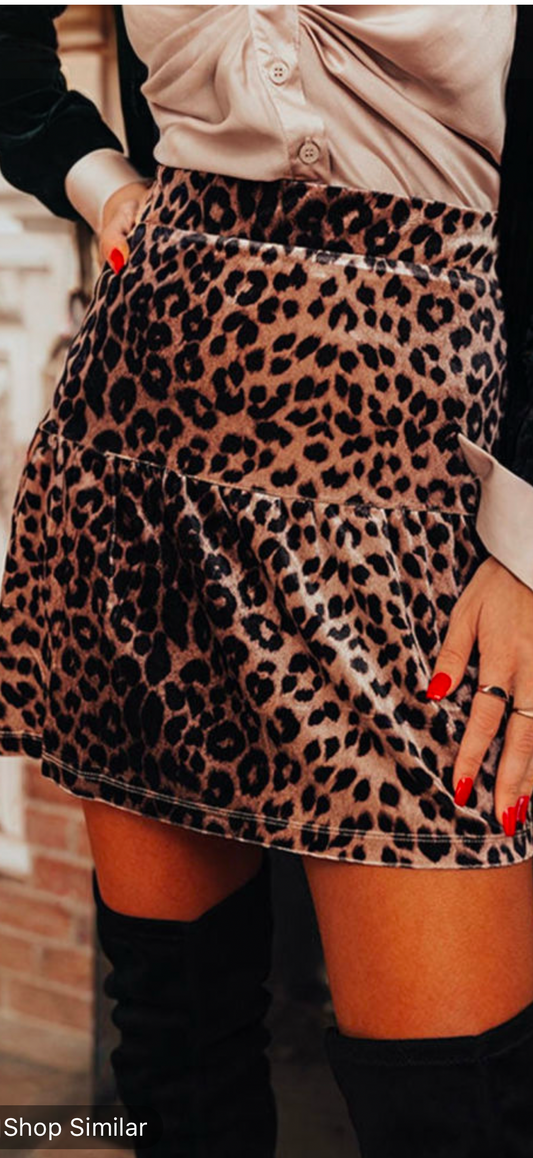 Velvet Leopard Skirt