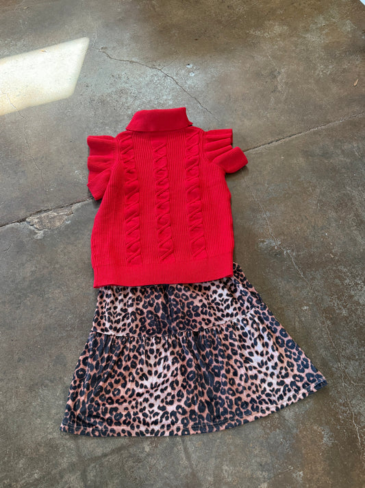 Velvet Leopard Skirt