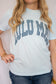 LULU MAC Striped Varsity Graphic Tee – Light Blue SBC