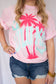 Lulu Mac Pink Palm Tree Tee -SBC