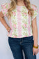 Pink Floral Ruffle Sleeve Top