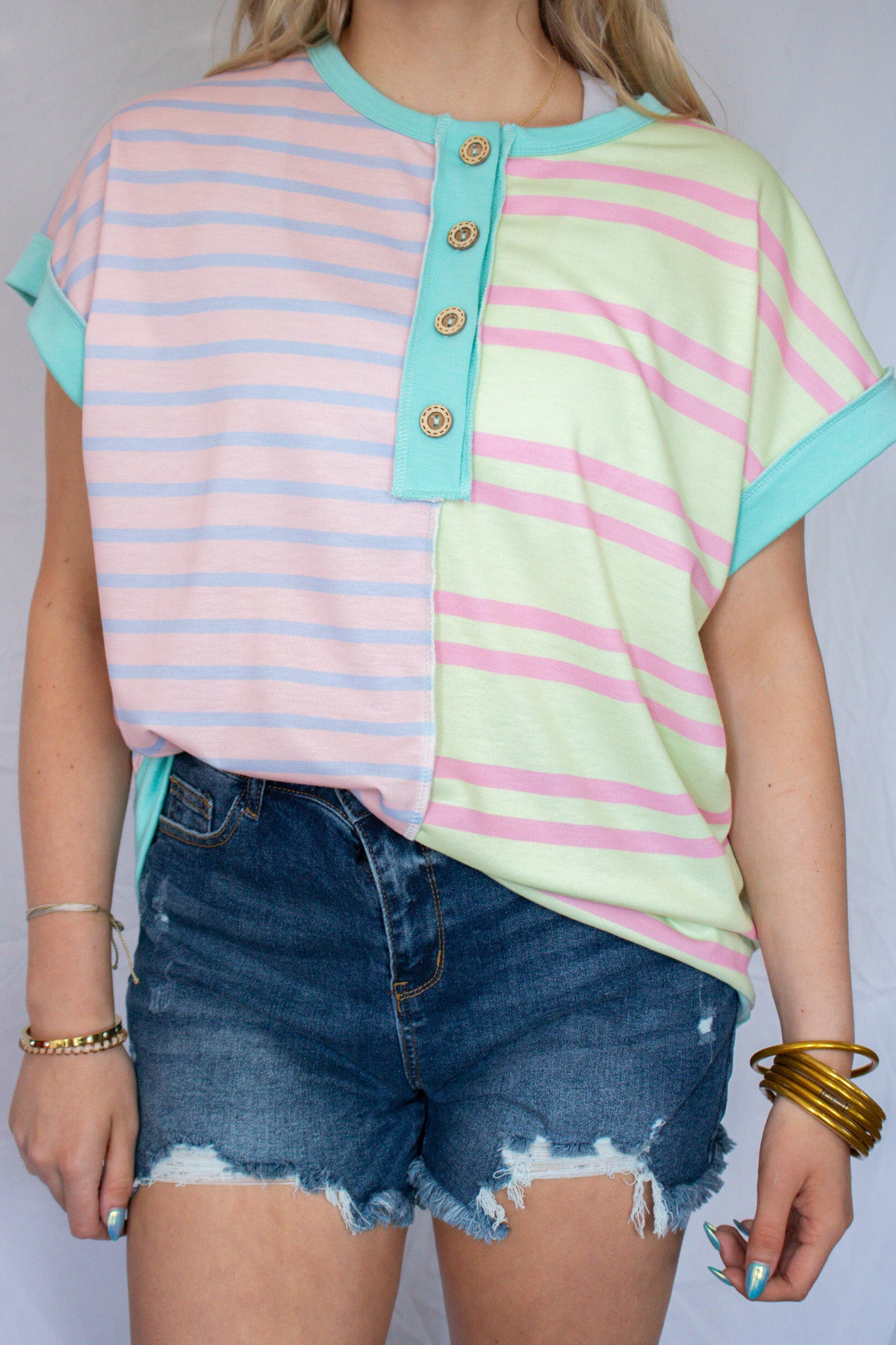 Pastel Button Tee