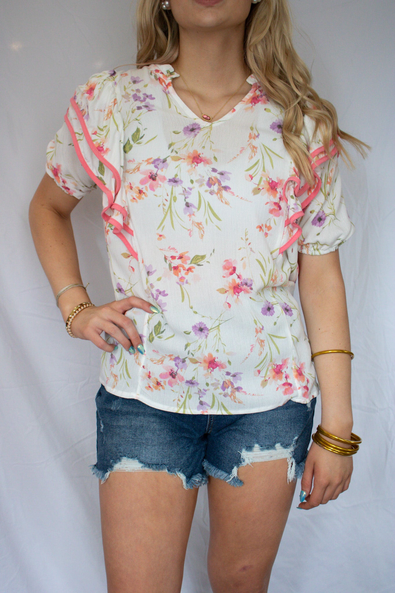 Ruffle Floral Top