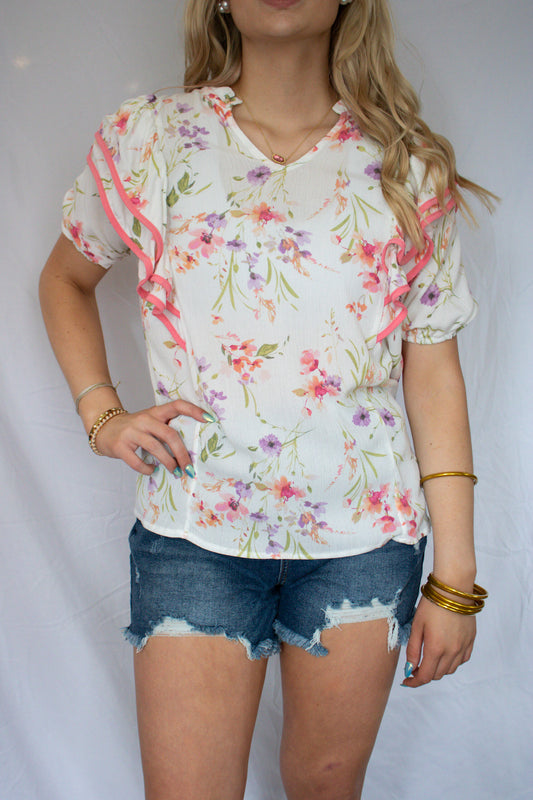 Ruffle Floral Top