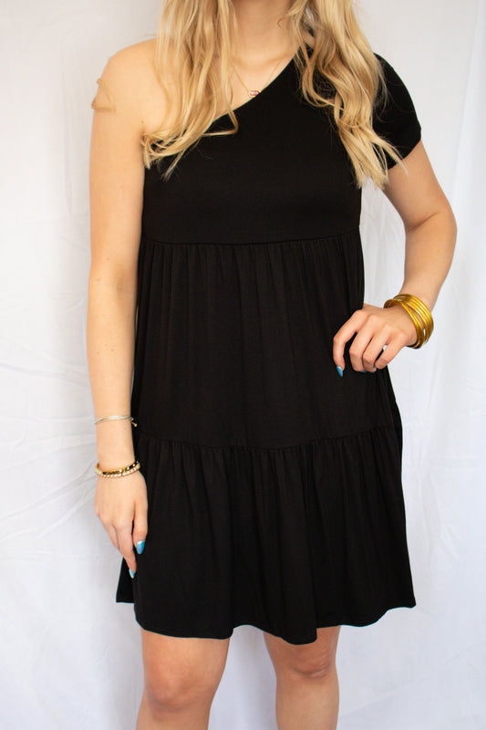Black One Shoulder Dress - SBC