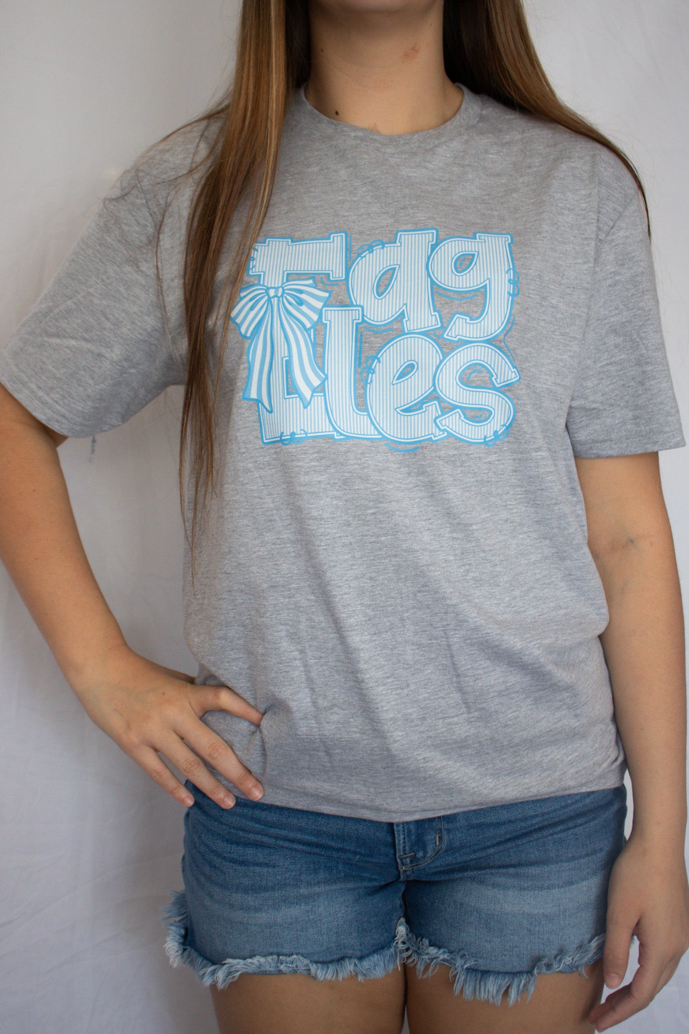 Eagles Pinstripe tee with Bow