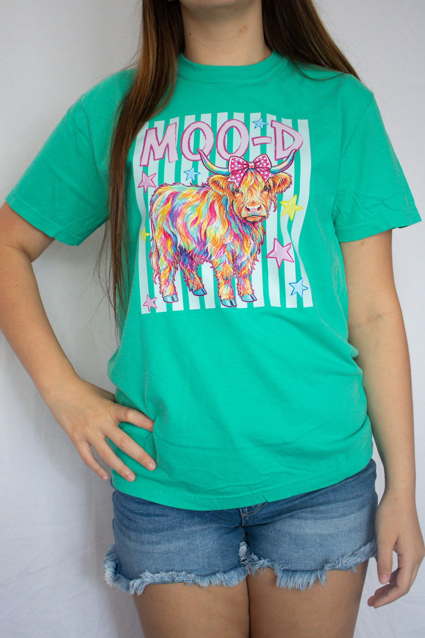 Moo-D Teal Highland Tee