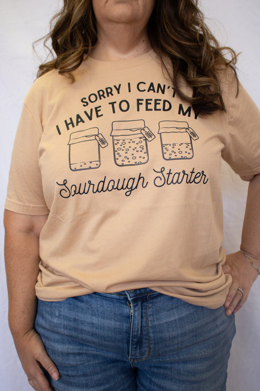 Tan sourdough starter tee
